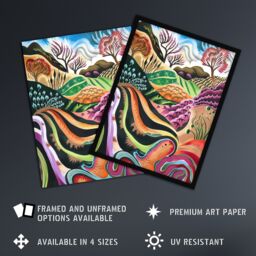 "Artery8 Sutton Bank North York Moors Trippy Painting Wall Art Print - Size: W18"" x H24""" - thumbnail 2