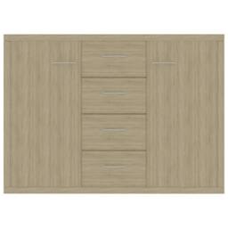Berkfield Home Sideboard Sonoma Oak 88x30x65 cm Engineered Wood in Light Tan - Size: 88 x 30 x 65 cm - thumbnail 4
