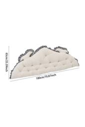 Living and Home Vintage Two-Tone Bed Headboard Pillow in Cream - thumbnail 5