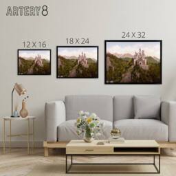 "Artery8 Neuschwanstein Castle Bavaria Framed Canvas Wall Art Print - Size: W12"" x H16""" - thumbnail 4