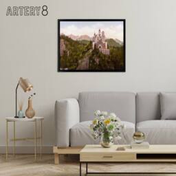 "Artery8 Neuschwanstein Castle Bavaria Framed Canvas Wall Art Print - Size: W12"" x H16""" - thumbnail 3