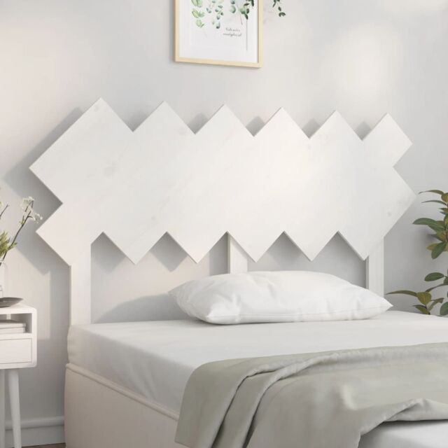 Berkfield Home Bed Headboard White 132x3x81 cm Solid Wood Pine - Size: 132 x 3 x 81 cm - image 1