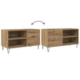 Berkfield Home Record Cabinet Artisan Oak 84.5x38x48 cm Engineered Wood in Brown - thumbnail 7