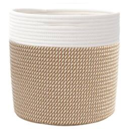 Berkfield Home Storage Baskets 2 pcs Brown & White √ò28x28 cm Cotton - Size: 28x28 cm - thumbnail 6