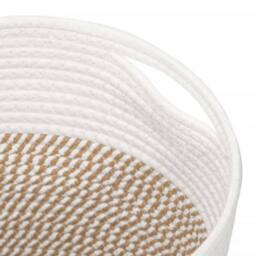 Berkfield Home Storage Baskets 2 pcs Brown & White √ò28x28 cm Cotton - Size: 28x28 cm - thumbnail 7