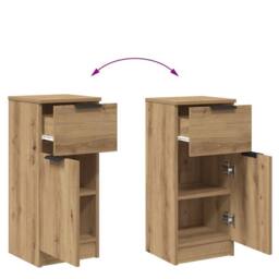 Berkfield Home Sideboard Artisan Oak 30x30x70 cm Engineered Wood in Brown - Size: 30 x 30 x 70 cm - thumbnail 7
