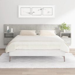 Berkfield Home Bed Headboard with Cabinets Concrete Grey Engineered Wood