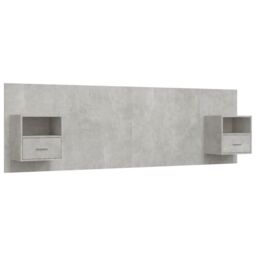 Berkfield Home Bed Headboard with Cabinets Concrete Grey Engineered Wood - thumbnail 2