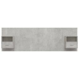 Berkfield Home Bed Headboard with Cabinets Concrete Grey Engineered Wood - thumbnail 4
