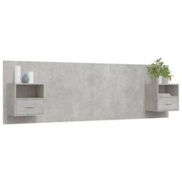 Berkfield Home Bed Headboard with Cabinets Concrete Grey Engineered Wood - thumbnail 3