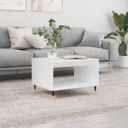 Berkfield Home Coffee Table White 60x50x40 cm Engineered Wood - Size: 60 x 50 x 40 cm - thumbnail 2