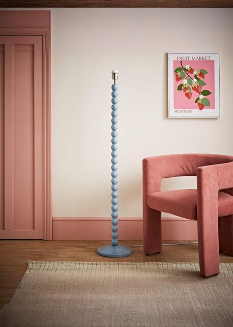 ValueLights Bobbins Powder Blue Freestanding Floor Lamp Base Light in Pale Blue - image 1