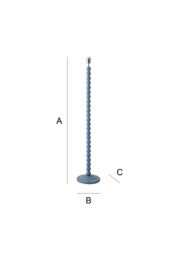 ValueLights Bobbins Powder Blue Freestanding Floor Lamp Base Light in Pale Blue - thumbnail 9