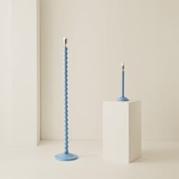 ValueLights Bobbins Powder Blue Freestanding Floor Lamp Base Light in Pale Blue - thumbnail 5