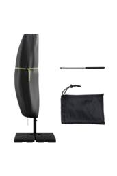 Living and Home 72cmW x 210cmH，Waterproof Cantilever Parasol Cover with Zipper and Rod in Black - Size: 72 cmW x 210 cmH - thumbnail 2