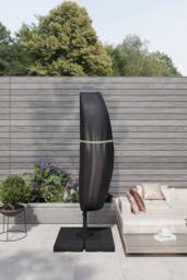 Living and Home 72cmW x 210cmH，Waterproof Cantilever Parasol Cover with Zipper and Rod in Black - Size: 72 cmW x 210 cmH - thumbnail 1
