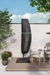 Living and Home 72cmW x 210cmH，Waterproof Cantilever Parasol Cover with Zipper and Rod in Black - Size: 72 cmW x 210 cmH - thumbnail 3