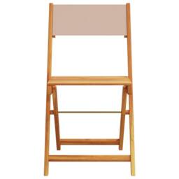 Berkfield Home 3 Piece Bistro Set Taupe Fabric & Solid Wood - thumbnail 4