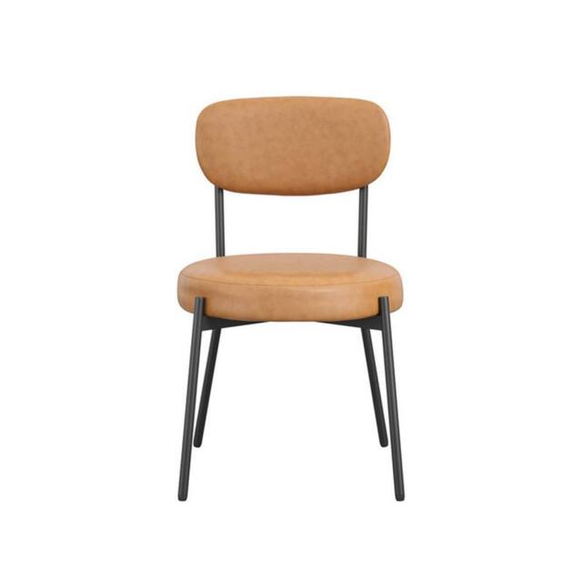 Lemon Pavilion Furniture Smith Dining Chair (Pack of 2) - PU/Metal - L50 x W48 x H79 cm in Black - Size: 2 Pack