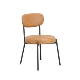 Lemon Pavilion Furniture Smith Dining Chair (Pack of 2) - PU/Metal - L50 x W48 x H79 cm in Black - Size: 2 Pack - thumbnail 2