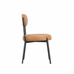 Lemon Pavilion Furniture Smith Dining Chair (Pack of 2) - PU/Metal - L50 x W48 x H79 cm in Black - Size: 2 Pack - thumbnail 4