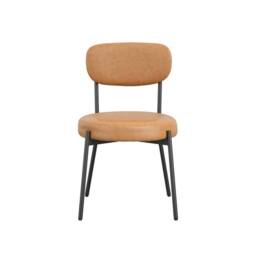 Lemon Pavilion Furniture Smith Dining Chair (Pack of 2) - PU/Metal - L50 x W48 x H79 cm in Black - Size: 2 Pack - thumbnail 1