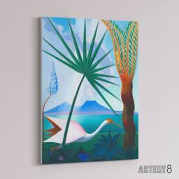 "Artery8 Joseph Stella Neapolitan Song Bay of Naples Canvas Wall Art Print - Size: W12"" x H16""" - thumbnail 2