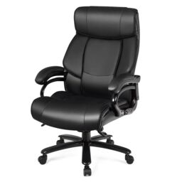 Costway Big &Tall Office Chair Swivel Padded Executive Chair Ergonomic Computer Desk Chair Adjustable Height in Black