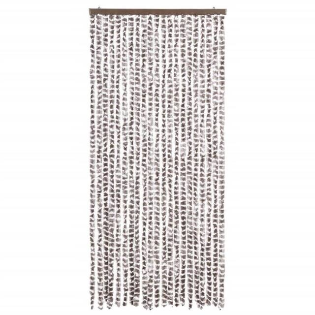 Berkfield Home Insect Curtain Taupe & White 90x220 cm Chenille - image 1