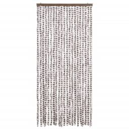 Berkfield Home Insect Curtain Taupe & White 90x220 cm Chenille - thumbnail 1