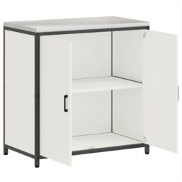 Berkfield Home Kitchen Storage Cabinet with Shelf with Storage with Door White Steel - thumbnail 5