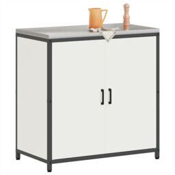 Berkfield Home Kitchen Storage Cabinet with Shelf with Storage with Door White Steel - thumbnail 3