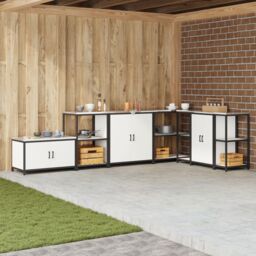Berkfield Home Kitchen Storage Cabinet with Shelf with Storage with Door White Steel