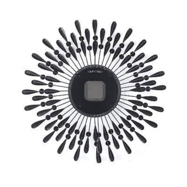 Kelvenix 60cm Diamond Jeweled Wall Clock Stylish Diamond Sunflower in Black - image 1