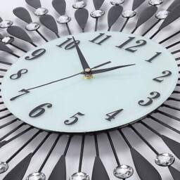 Kelvenix 60cm Diamond Jeweled Wall Clock Stylish Diamond Sunflower in Black - thumbnail 3