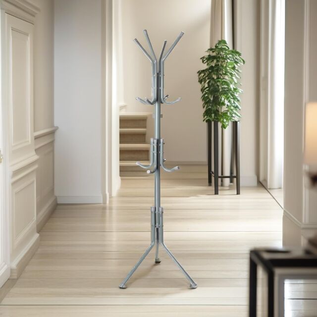 Pirlo Plush Metal Coat Stand With 12 Hooks Grey - image 1