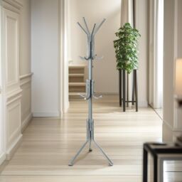 Pirlo Plush Metal Coat Stand With 12 Hooks Grey - thumbnail 1