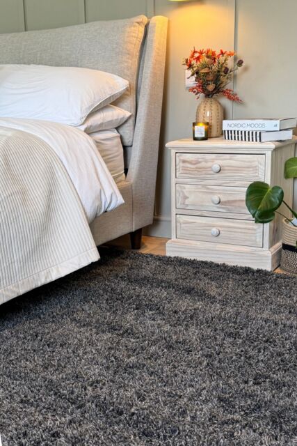Kukoon Slate Grey Soft Fluffy Shaggy Cosy Warm Bedroom Area Rugs in Mid Grey - Size: 200 cm x 290 cm - image 1