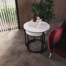 Vida Designs Brooklyn Nest of 2 Round Tables Set Of 2 Coffee Table Side Table Living Room Furniture