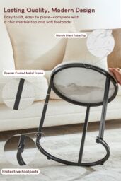 Home Discount Vida Designs Brooklyn Nest of 2 Round Tables Living Room Furniture in Cool White - thumbnail 2