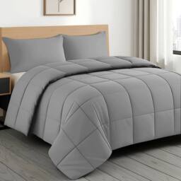 Grace Premium Duvet 10.5 Tog Ultrasoft All Season Comfort in Grey - Size: Single - thumbnail 2
