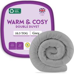 Grace Premium Duvet 10.5 Tog Ultrasoft All Season Comfort in Grey - Size: Single - thumbnail 5