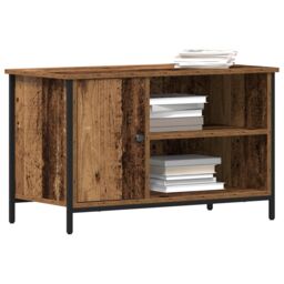 Berkfield Home TV Cabinet Old Wood 80x40x50 cm Engineered Wood & Steel in Brown - Size: 80 x 40 x 50 cm - thumbnail 3