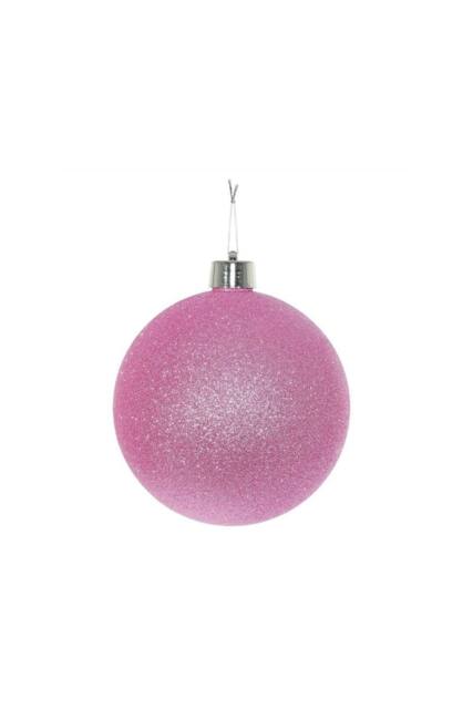 KDMD Pink Glitter Shatterproof Bauble 15cm - image 1
