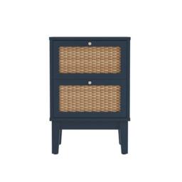 Lemon Pavilion Furniture Bordeaux Bedside - L35 x W40 x H58.4 cm - Berlin Blue/Oak in Blue - Size: 1 Pack - thumbnail 1
