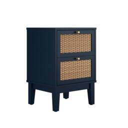Lemon Pavilion Furniture Bordeaux Bedside - L35 x W40 x H58.4 cm - Berlin Blue/Oak in Blue - Size: 1 Pack - thumbnail 2
