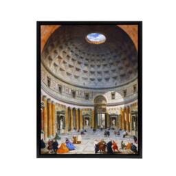 "Artery8 Panini Interior Of The Pantheon Rome Framed Canvas Wall Art Print - Size: W12"" x H16""" - thumbnail 1