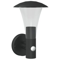 Berkfield Home Outdoor Wall Light with Sensor Black Stainless Steel - thumbnail 2