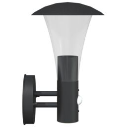 Berkfield Home Outdoor Wall Light with Sensor Black Stainless Steel - thumbnail 5