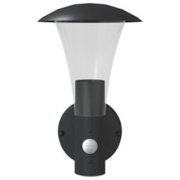 Berkfield Home Outdoor Wall Light with Sensor Black Stainless Steel - thumbnail 4